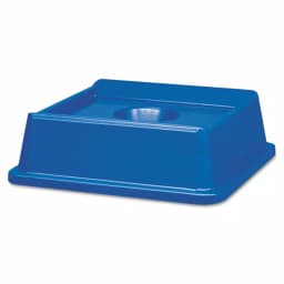 Rubbermaid Commercial Products Untouchable Blue Square Recycling Lid for 35 and 50 Gal. Trash Cans thumbnail 1