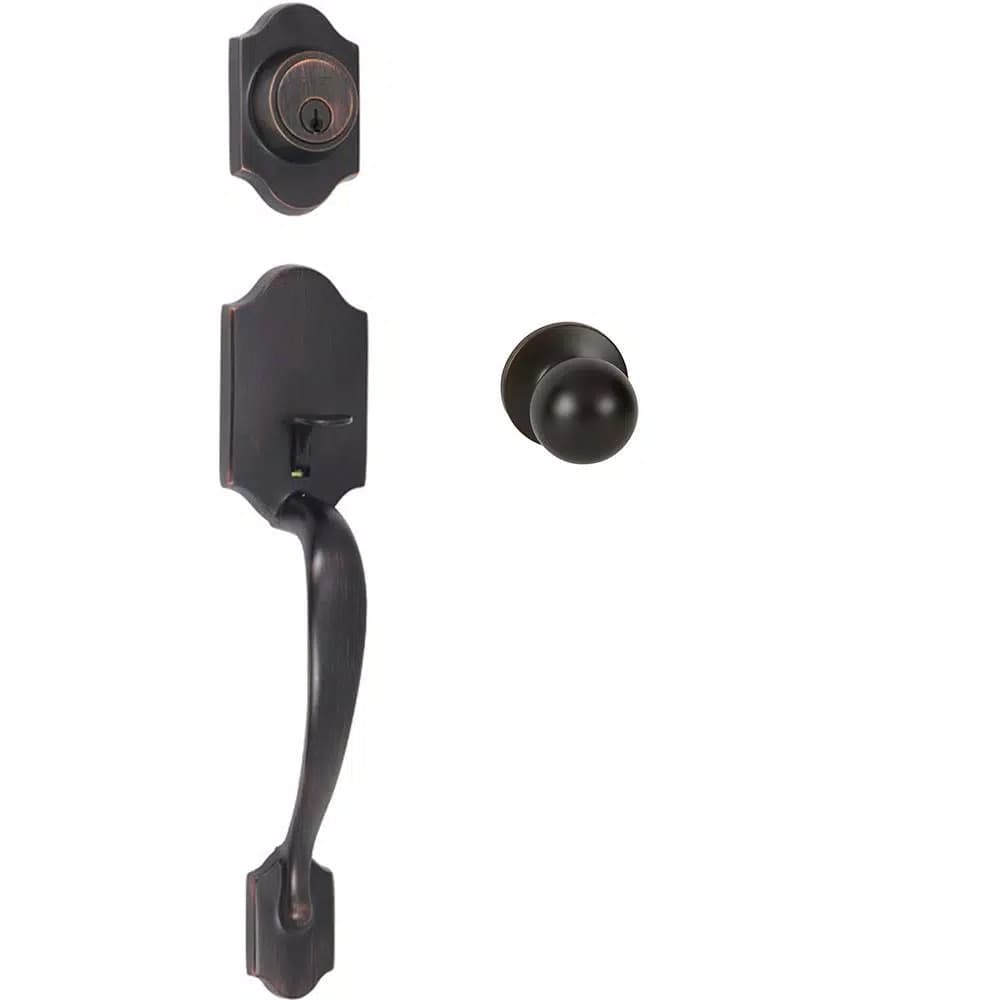 Delaney Wicklow Tuscany Bronze Single Cylinder Deadbolt Entry Door Handleset with Olivia Knob