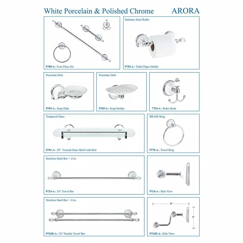 MODONA ARORA White Porcelain and Polished Chrome Towel Ring