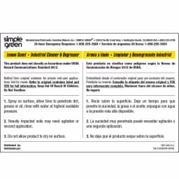 Simple Green Lemon Scent Industrial Cleaner and Degreaser Secondary Labels, Bilingual (10-Pack) thumbnail 1