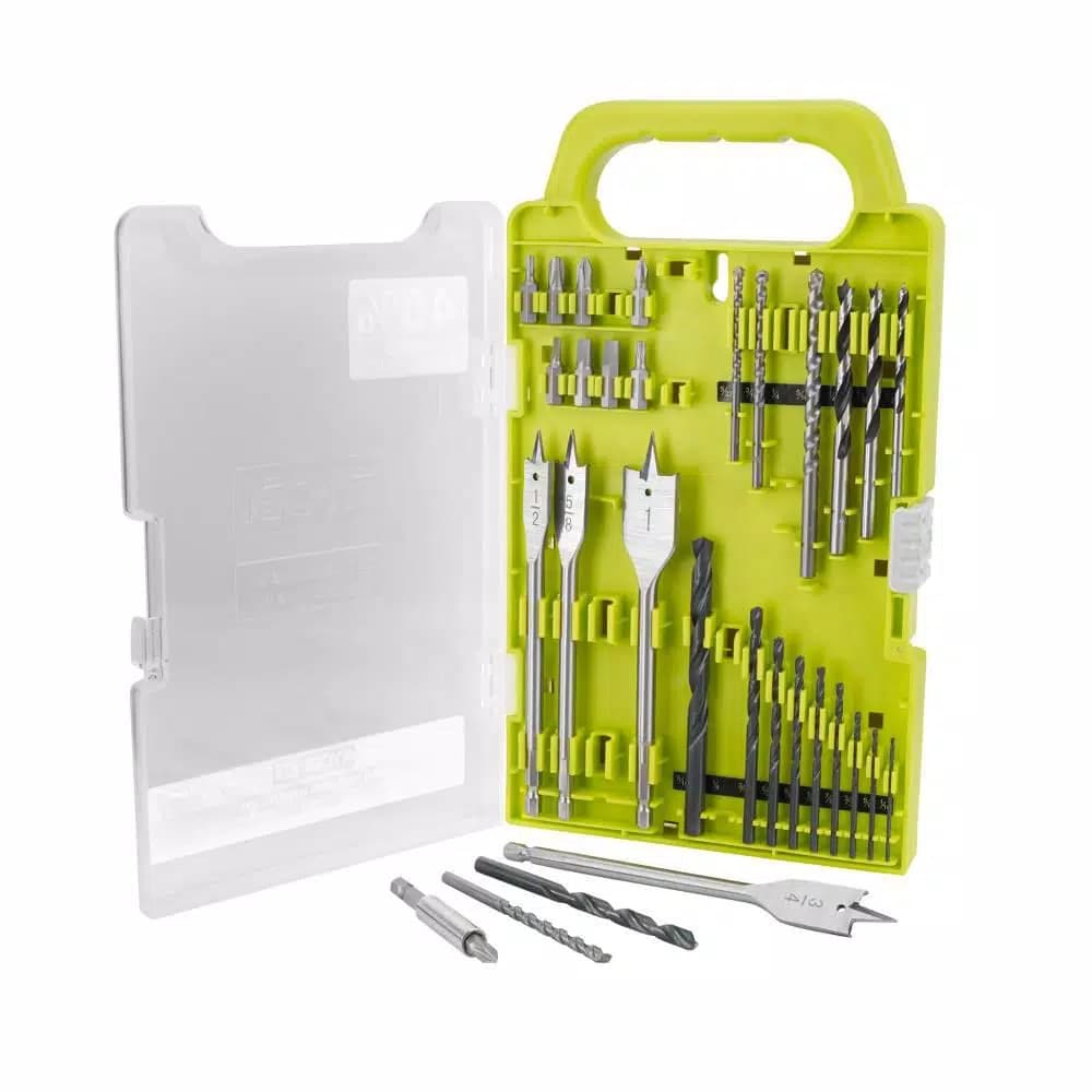 RYOBI 18V ONE+ Cordless 2-Tool Combo Kit with Drill/Driver, Circular Saw, and 31-Piece Black Oxide Bit Set