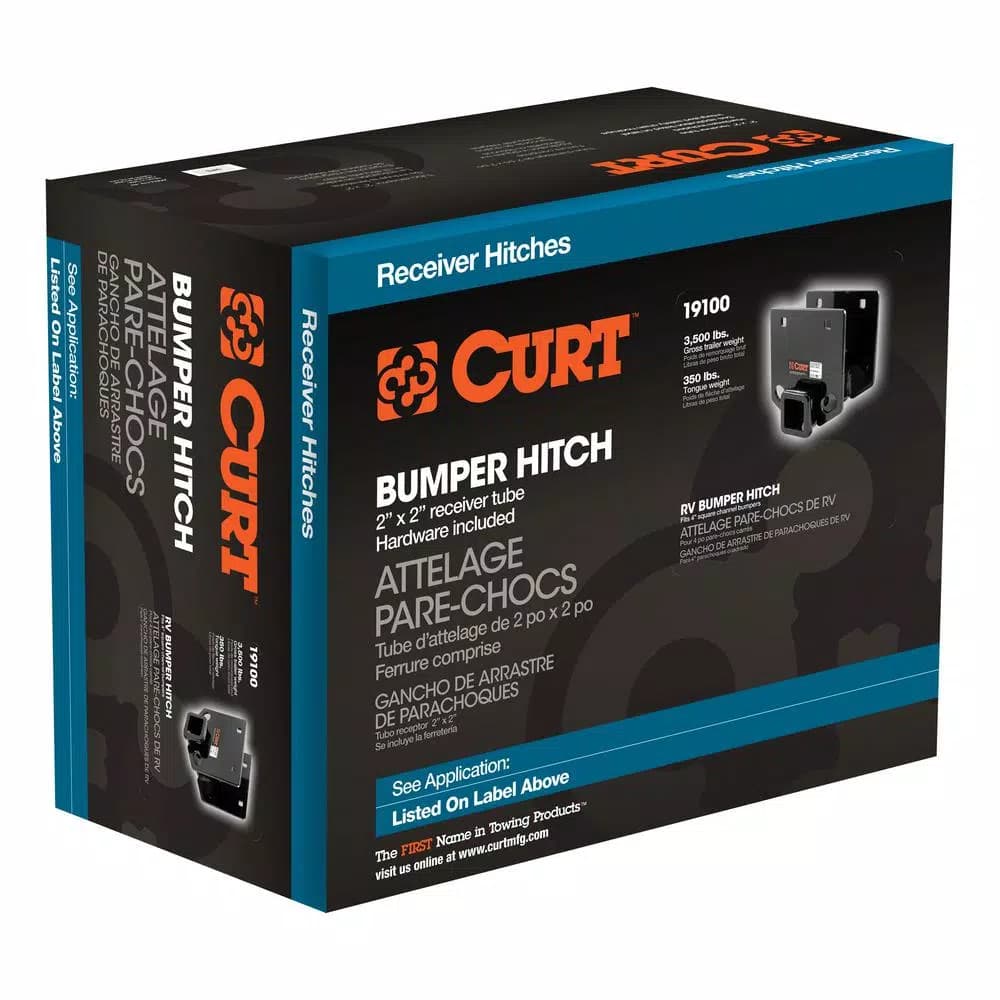CURT RV Bumper Hitch with 2" Receiver, Fits 4" x 4" Bumper Beams