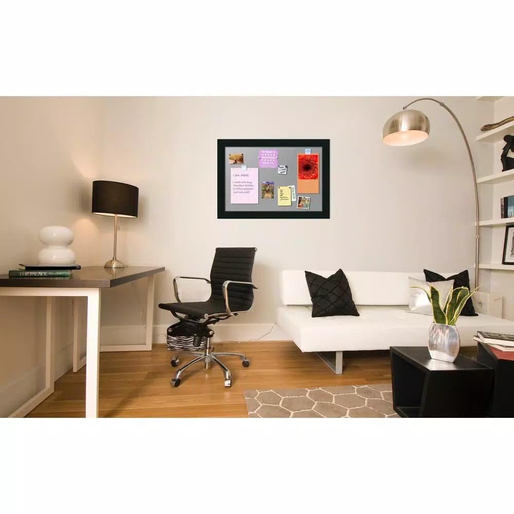 Amanti Art Corvino 41 in. W x 29 in. H Black Wood Framed Magnetic Memo Board