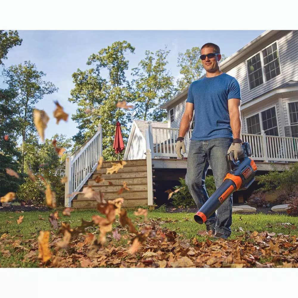 BLACK+DECKER 60V MAX Cordless Handheld Leaf Blower (400 CFM, 100 MPH) with Bonus 2-in-1 String Trimmer and Edger