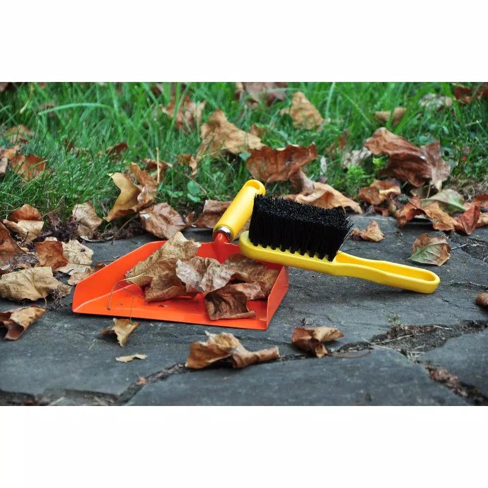 G & F Products Just for Kids Dustpan and Brush Set - Red Metal and Wood Cleaning Tool