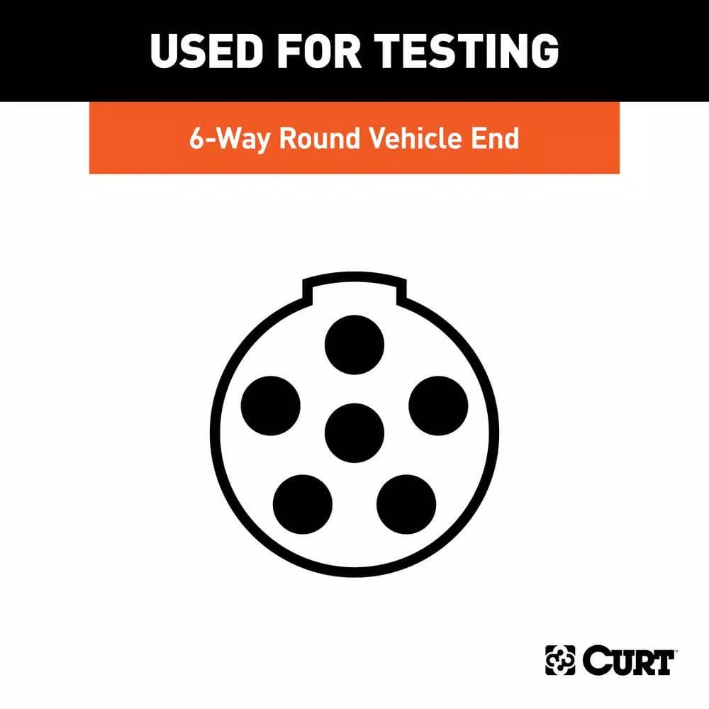 CURT 6-Way Round Trailer Connector Tester