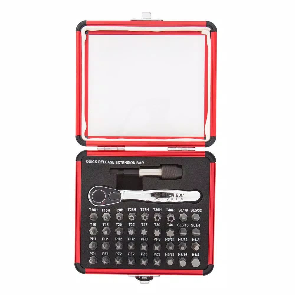SUNEX TOOLS Sunex 9726 38-Piece Mini Ratchet and Bit Set with Aluminum Case