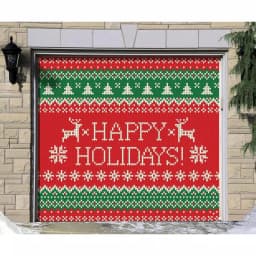 My Door Decor 7 ft. x 8 ft. Ugly Christmas Sweater Garage Door Mural - Holiday Banner thumbnail 2