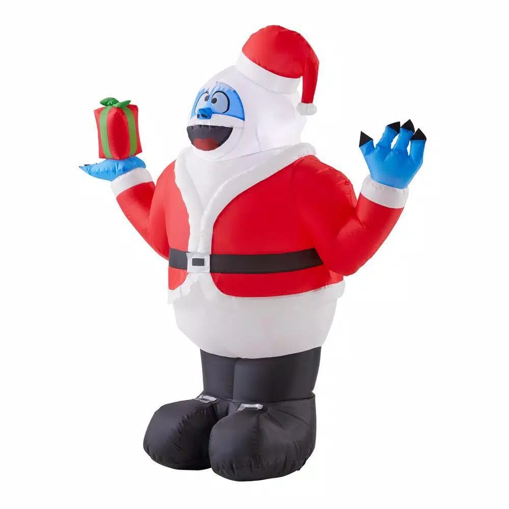Rudolph 3.5 ft. Airblown Inflatable Bumble in Santa Suit - Officially Licensed Rudolph the Red-Nosed Reindeer Decor