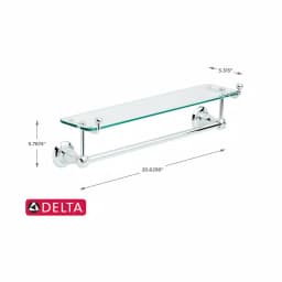 Delta Porter 18 in. Towel Bar with Glass Shelf, Polished Chrome thumbnail 3