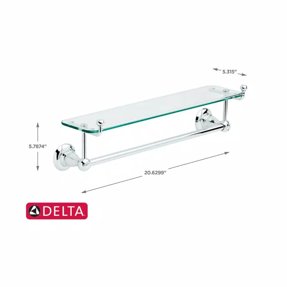 Delta Porter 18 in. Towel Bar with Glass Shelf, Polished Chrome