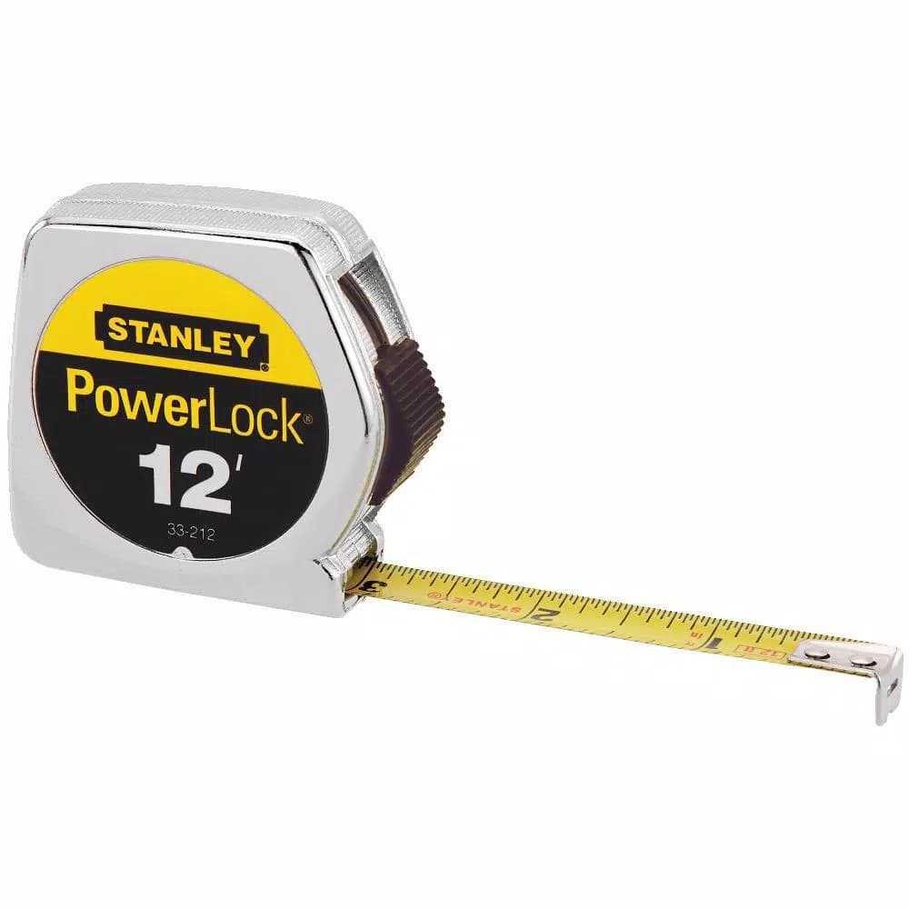 Stanley PowerLock 12 ft. x 1/2 in. Tape Measure with Die-Cast Metal Case
