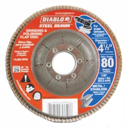 Diablo Steel Demon 4-1/2 in. 80-Grit Type 29 Conical Flap Disc for Grinding and Polishing thumbnail 1