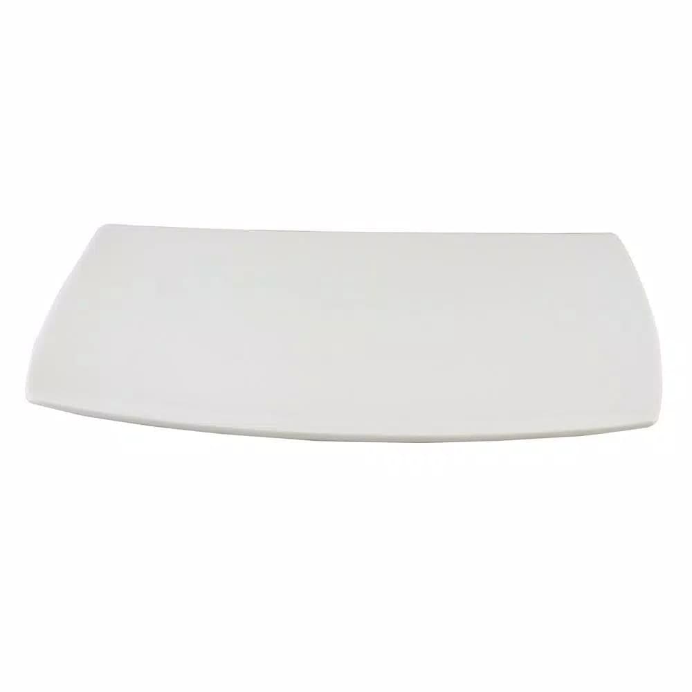 Gibson Gracious Dining White Ceramic Rectangular Serving Platter