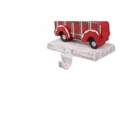 Glitzhome Red Car and Truck Wooden/Metal Stocking Holders, Set of 2 thumbnail 6