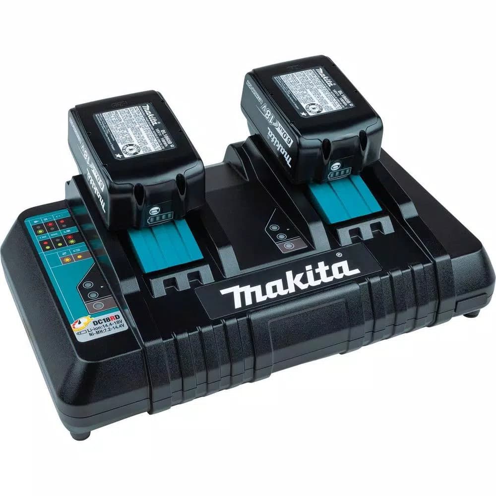 Makita 18V LXT Lithium-Ion 5.0Ah Battery and Dual Port Rapid Optimum Charger Starter Pack