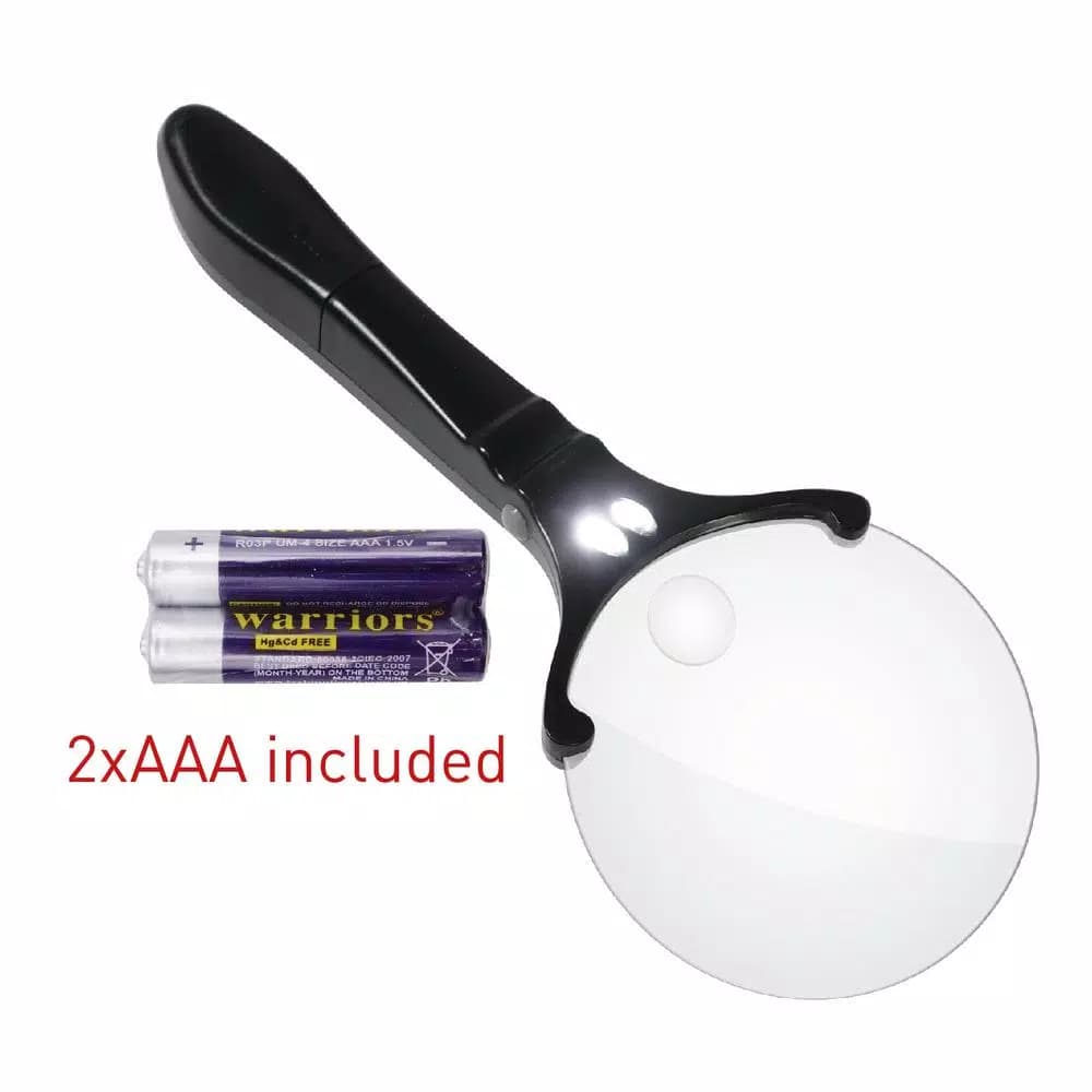 SecurityMan Handheld Magnifying Glass with 2 LED Lights - 3X/5X Dual Lens Illuminated Magnifier