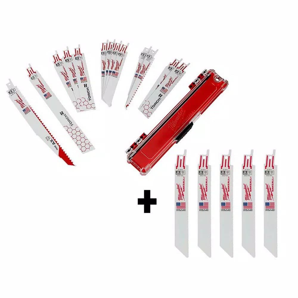 Milwaukee SAWZALL Demolition Reciprocating Saw Blade Set, 18-Piece Wood and Metal Cutting Kit