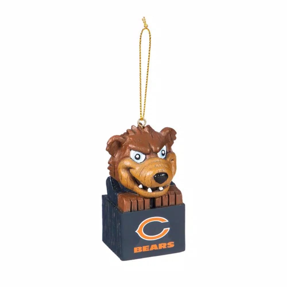 Team Sports America Chicago Bears NFL Mascot Tiki Totem Christmas Ornament
