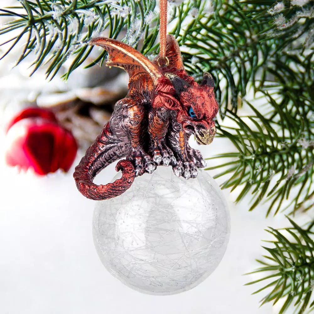 Design Toscano Pensive Percher Dragon 2018 Collectible Holiday Ornament