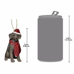 Design Toscano Weimaraner Holiday Dog Ornament Sculpture, Hand-Painted Resin thumbnail 3
