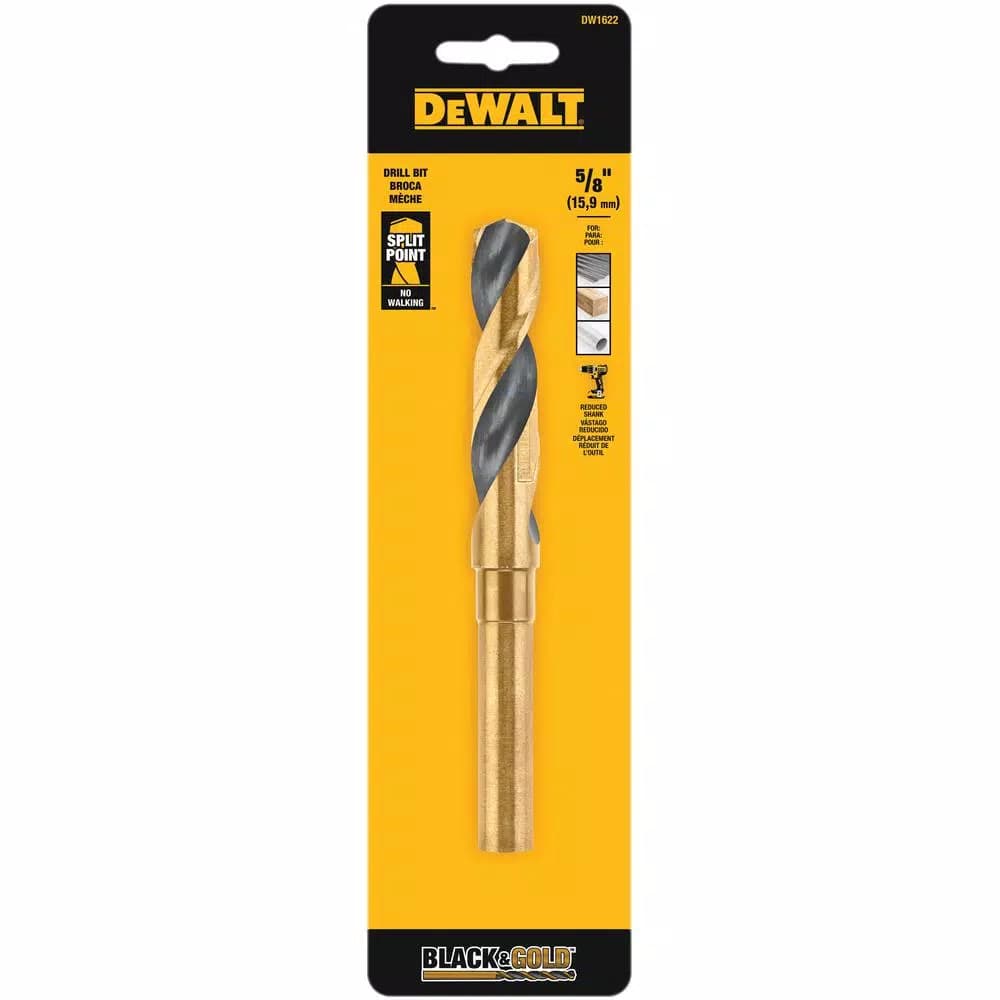 DEWALT 5/8 in. Black and Gold High Speed Steel Twist Drill Bit