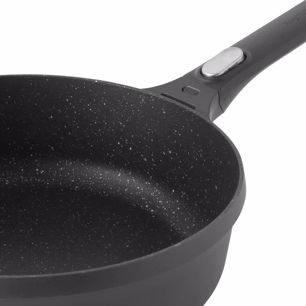 BergHOFF GEM 4.6 qt. Cast Aluminum Nonstick Saute Pan with Glass Lid, Black