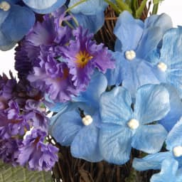 National Tree Company 32 in. Blue Hydrangea Flower Wreath with Green Leaves, Cottage Style thumbnail 3