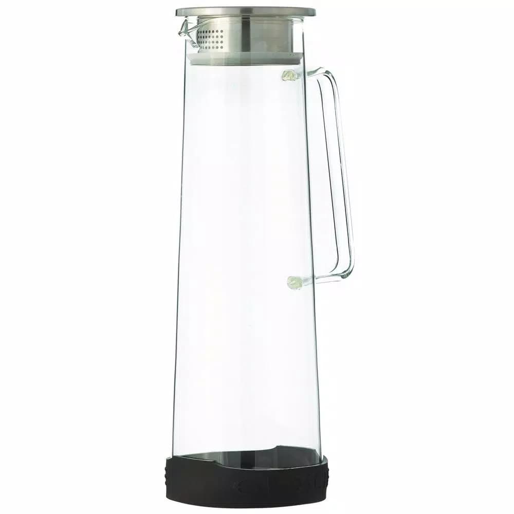 GROSCHE Bali 50 oz. Clear Borosilicate Glass Water Infusion Pitcher with Stainless Steel Lid