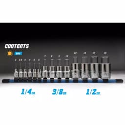 Capri Tools 14-Piece Metric Hex Bit Socket Set, S2 and Chrome Vanadium Steel thumbnail 4