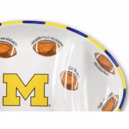 Magnolia Lane Michigan Ceramic Football Tailgating Serving Platter, 3-Section Divided Tray thumbnail 2