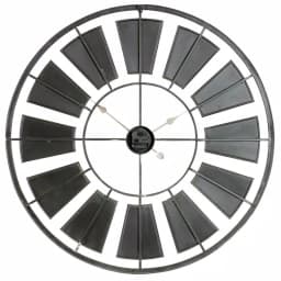 Aspire Home Accents Morgan Gray Oversized Iron Wall Clock - Distressed Farmhouse Style thumbnail 4