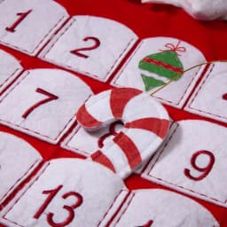 Glitzhome 36 in. Oversized 3D Santa Countdown Christmas Stocking with Plaid Cuff thumbnail 4
