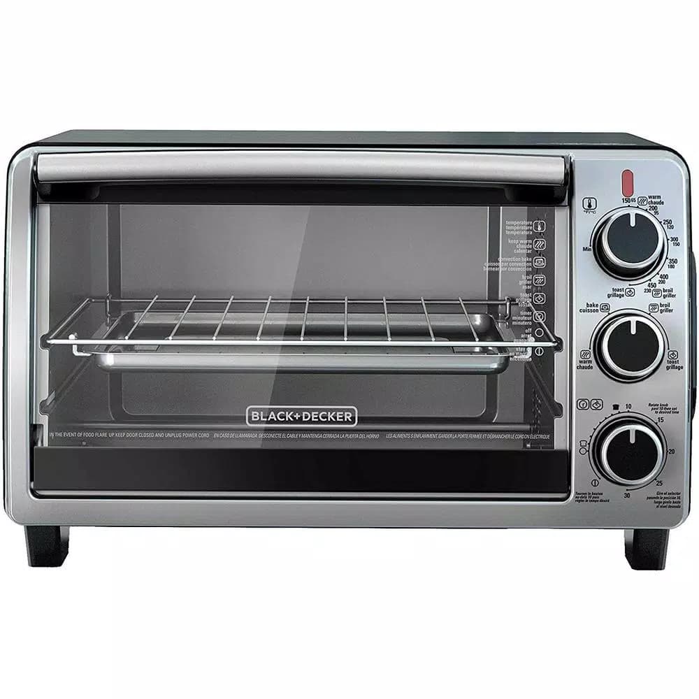 BLACK+DECKER 6-Slice Convection Toaster Oven with Bake, Broil, and Toast Functions - Black