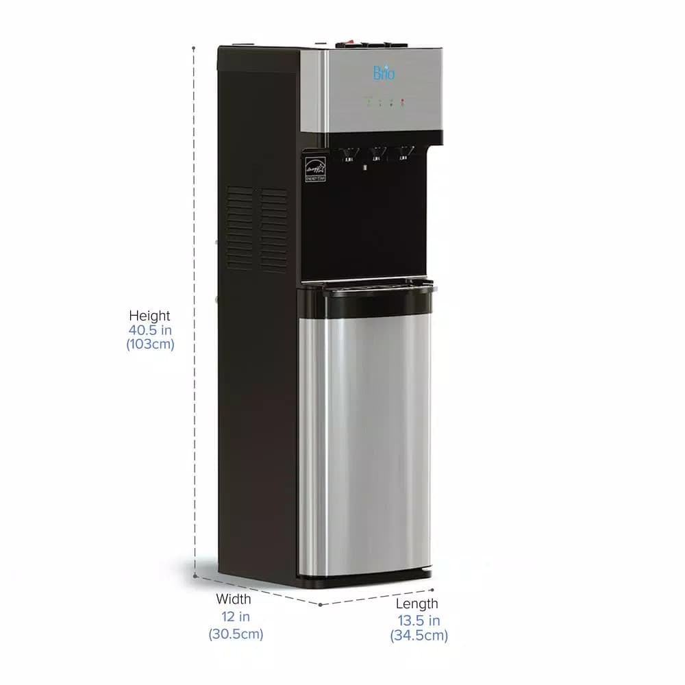 Brio Bottleless Water Cooler Dispenser, Stainless Steel, Hot & Cold, Self-Cleaning UV Light