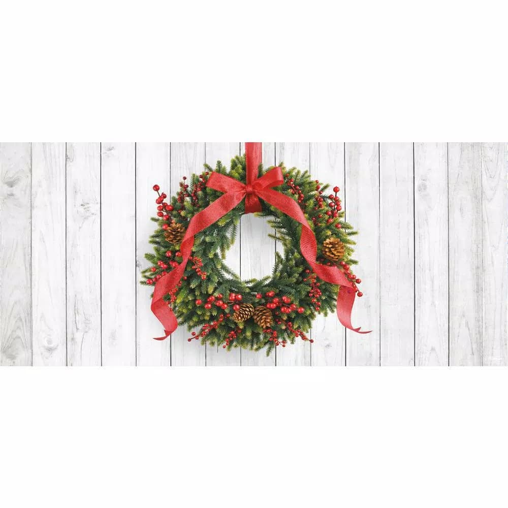 My Door Decor Santa and Rudolph Christmas Front Door Decor Mural, 36 in. x 80 in. Heavy-Duty Vinyl