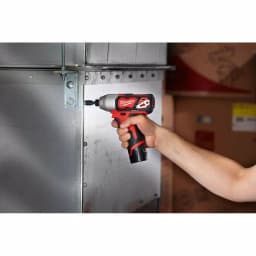 Milwaukee M12 12V Lithium-Ion Cordless 1/4 in. Hex Impact and 3/8 in. Crown Stapler Combo Kit with 2.0 Ah Battery thumbnail 9