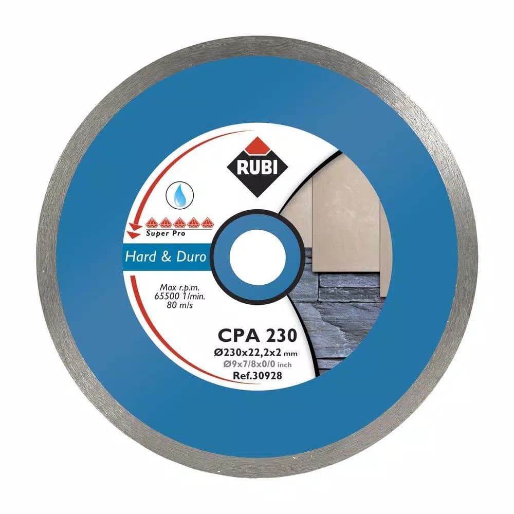 Rubi CPA 10 in. Superpro Stone Blade Continuous Rim Diamond Blade for Porcelain, Granite, and Slate