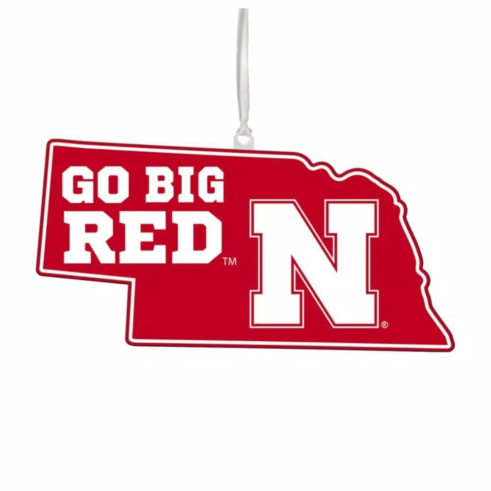 Team Sports America University of Nebraska NCAA Team State Wood Christmas Ornament