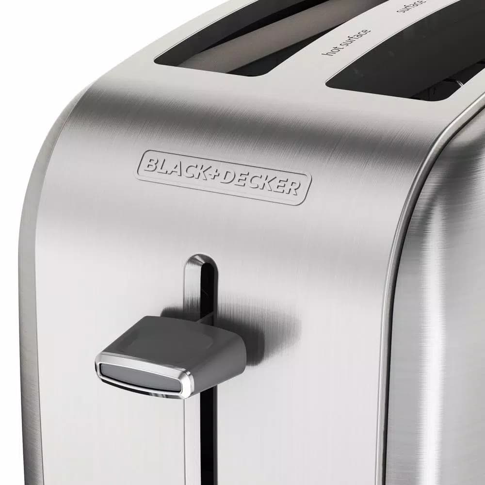 BLACK+DECKER 2-Slice Wide Slot Toaster, Black and Stainless Steel