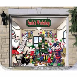 My Door Decor Santa's Workshop 7 ft. x 8 ft. Holiday Garage Door Mural thumbnail 2