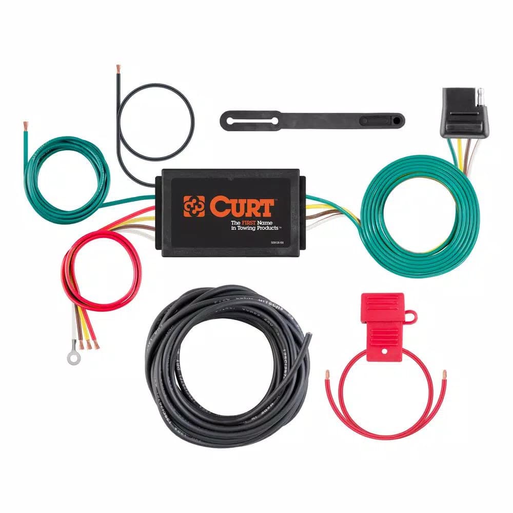 CURT 3-to-2-Wire Powered Taillight Converter with 4-Way Flat Connector