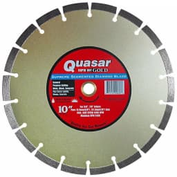 Quasar Rapid Kut Gold 10 in. Segmented Diamond Blade for Concrete, Brick, and Block thumbnail 1