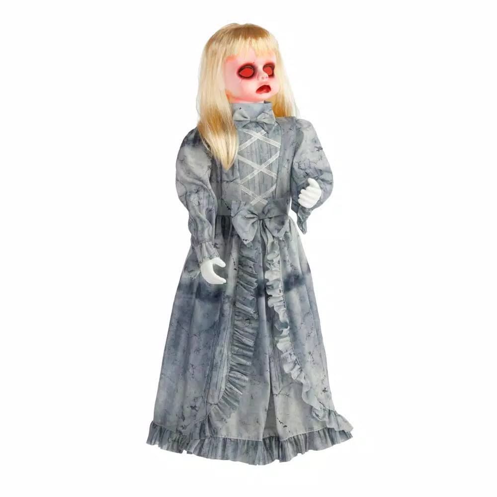 Home Accents Holiday 3 ft. Animated Victorian Doll with Red LED Eyes and Sound Sensor