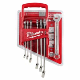 Milwaukee 7-Piece SAE Combination Wrench Set with Max Bite Open-End Grip thumbnail 11