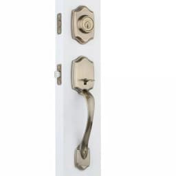 Kwikset Belleview Antique Brass Single Cylinder Handleset with Tylo Knob and SmartKey Security thumbnail 5