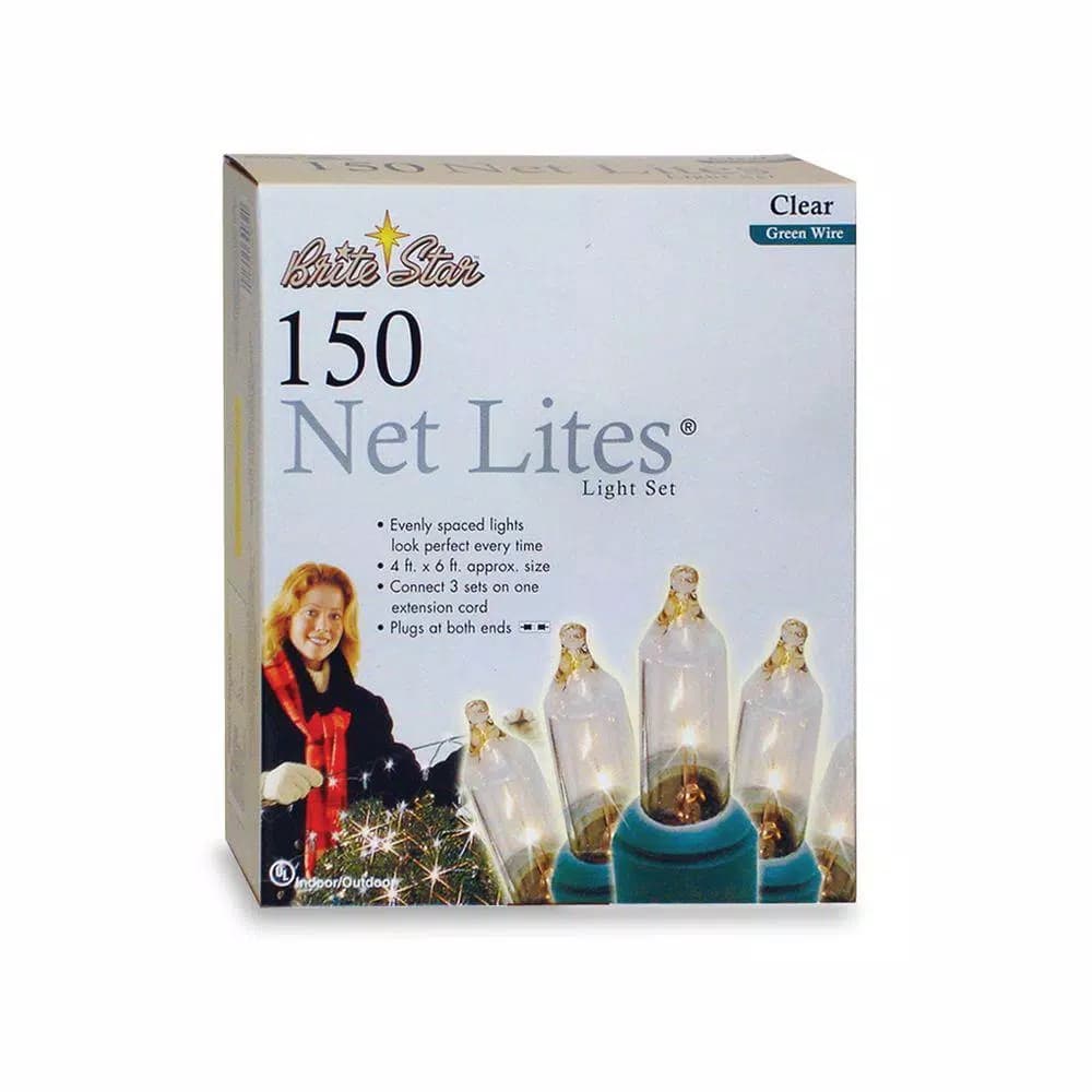 Brite Star 150-Light Clear Mini Net Lights, 4 ft. x 6 ft. (Set of 2)