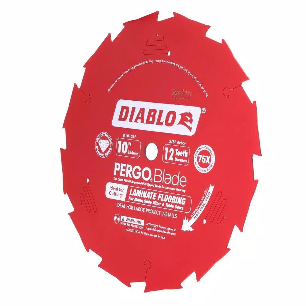 Diablo 10 in. x 12-Tooth Polycrystalline Diamond (PCD) Tipped Ultimate Flooring Saw Blade