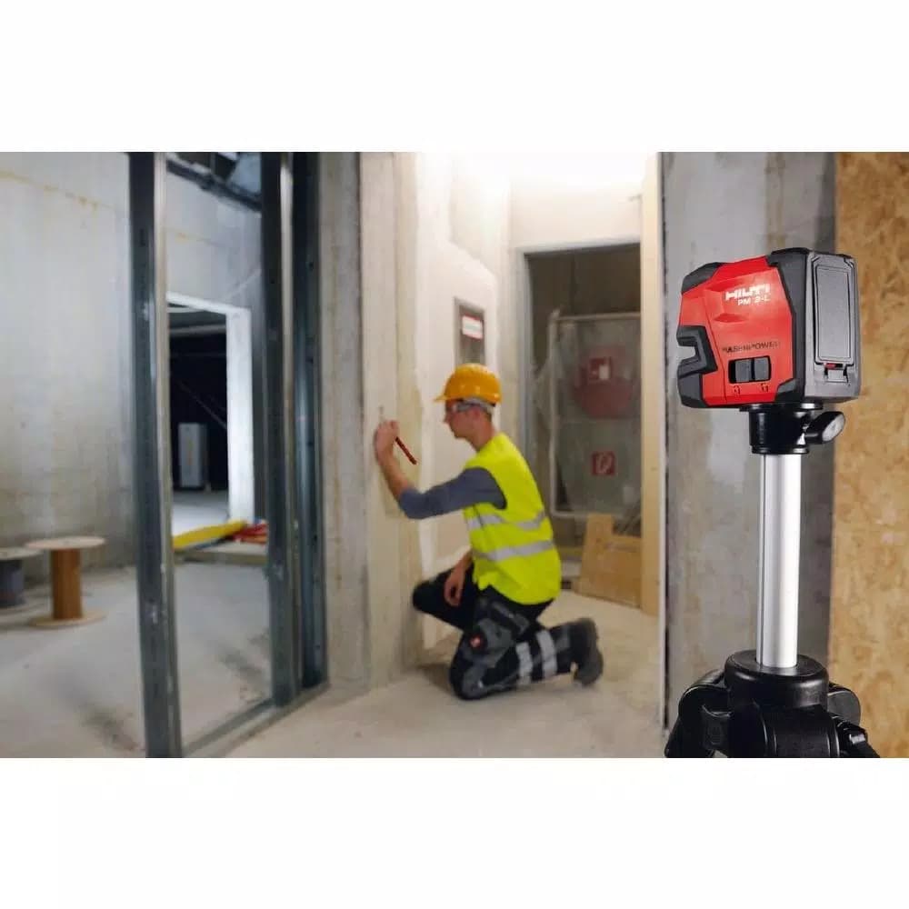 Hilti PM 2-L Line Laser Level, 100 ft. Range, Red Beam, Self-Leveling