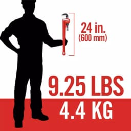 RIDGID 24 in. Heavy-Duty Straight Pipe Wrench, 3 in. Capacity thumbnail 7
